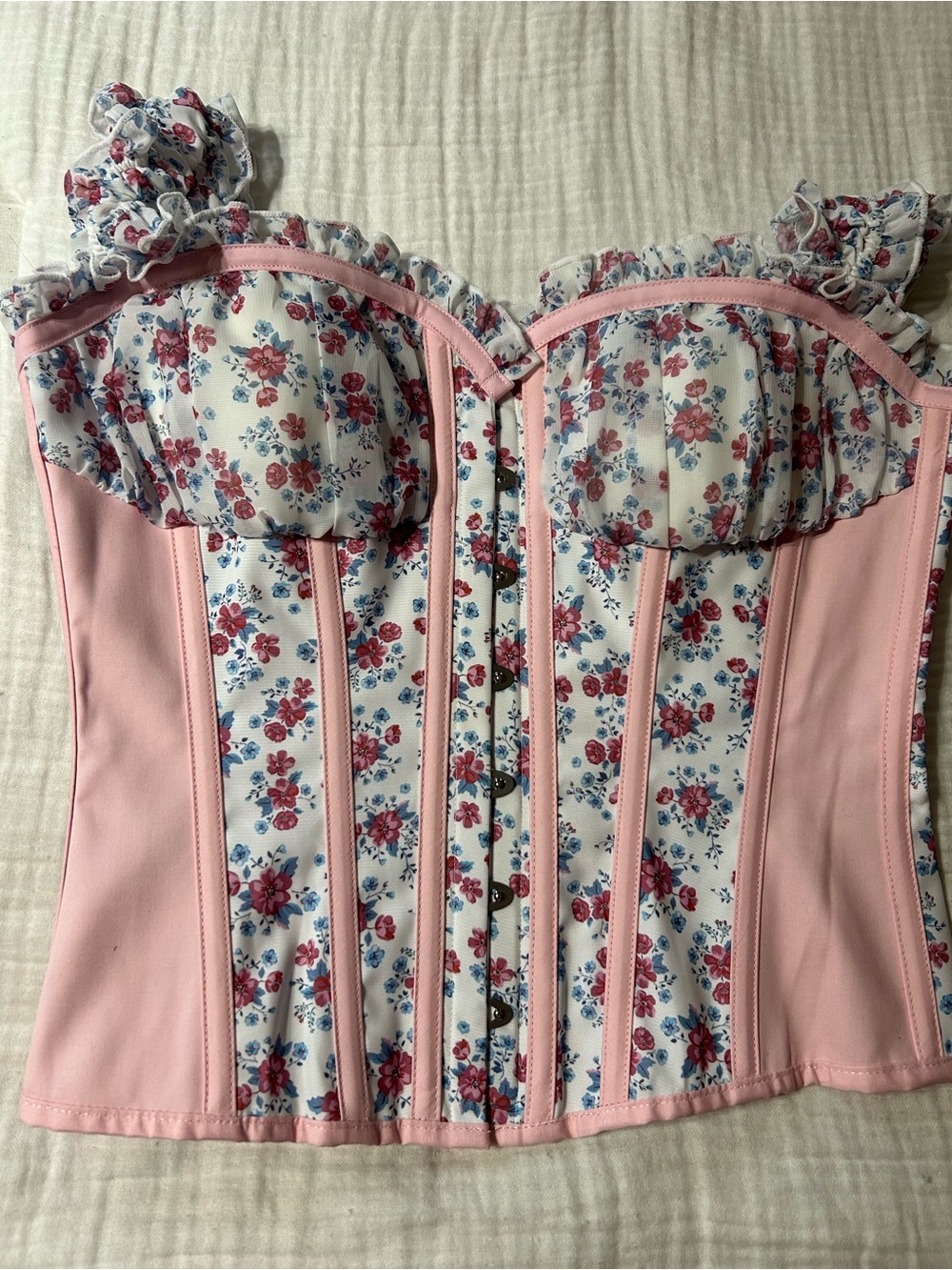 Corset Story Ditsy Floral Pink Corset Top